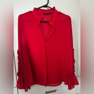 Zara - fancy frill sleeved blouse